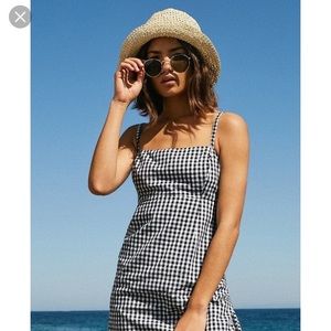 Urban outfitters straight neck gingham dress